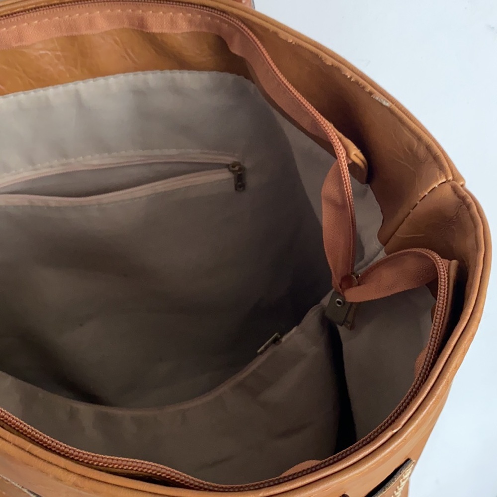 *BROWN* Weimeibaige Vegan Leather Tote Bag, Large - Picture 8 of 16